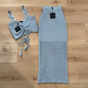 JLUXLABEL Light Blue Knit Set